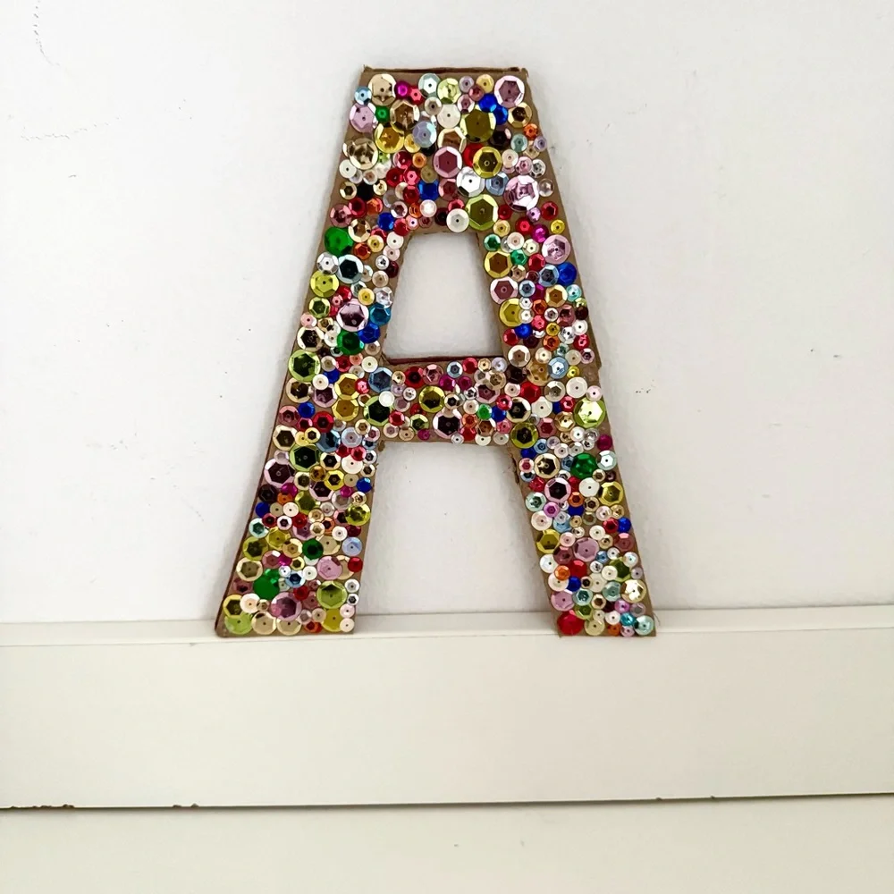 🎀 5/$25 Multicolor Sequin Letter 'A' Wall Art